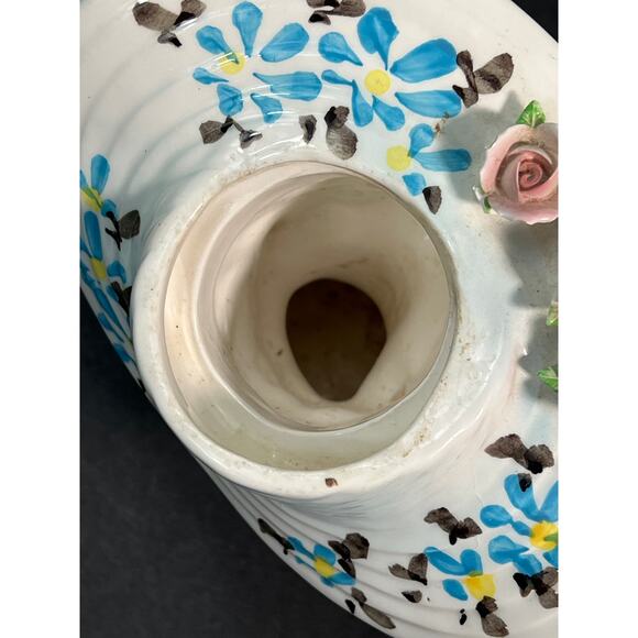 Vtg Lefton Lady Head Vase Planter 1343B Southern Belle Handpainted Big Hat MCM - Picture 5 of 9